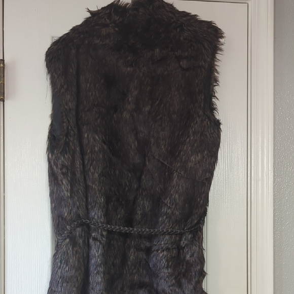Kardashian Kollection Brown Faux Fur Vest - Picture 7 of 7